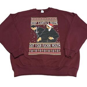 Will Smith and Chris Rock Christmas Sweater Crewneck Graphic Print Humor Mens L